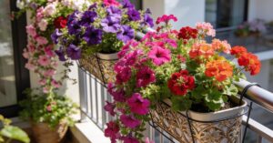 Kwiaty zwisające na balkon: jak wybrać rośliny do wiszących doniczek?